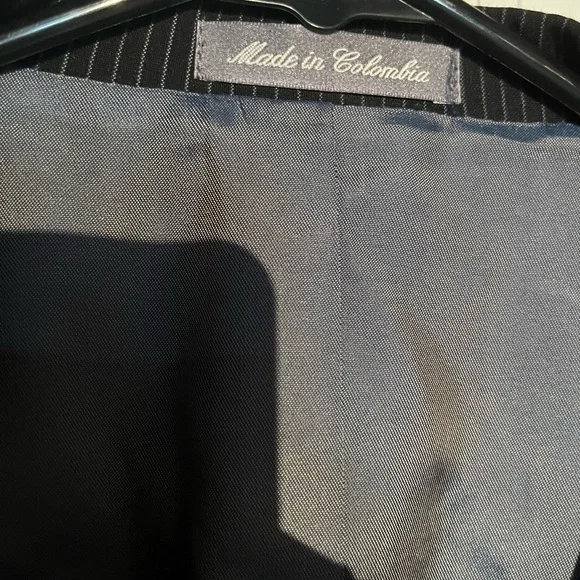 Oscar De La Renta Blazer Sports Coat Men striped office Black 42R - Picture 4 of 7